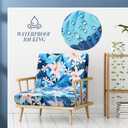 8 Pcs Christmas Cushion Covers Patio Stretch Outdoor Cushion Cover Farmhouse Classic Decorative Replacement Furniture Sofa Couch Slipcover Seat Protector, Home Decor(White Floral)