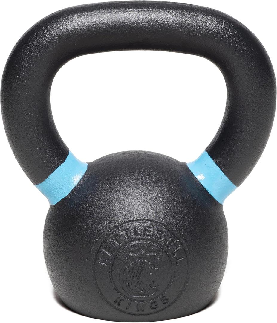 Kettlebell Kings Powder Coated Kettlebell Weights - 9-97 lb Strength Training Kettlebells for Men and Women - Hand Weights Workout Gym Equipment - Weights Set for Home Gym- New 6 KG (13 LB)
