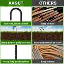 AAGUT Rebar Stakes 16 Inch Heavy Duty 1/2 Inch Diameter J Hook, 16 Pack Black Coated Ground Anchors Chain Link Fence Stakes with Chisel Point End for Large Canopies, Outdoor Inflatables, Swing Set