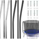 Blulu Trampolines Single Enclosure Pole Set Trampoline Replacement Parts Upper and Lower Enclosure Kit Net Poles with Foam Sleeve