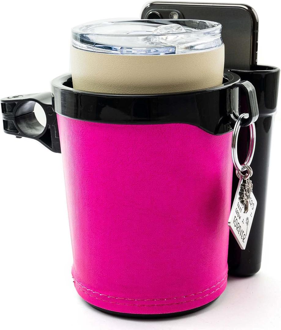 Bike Cup Holder Handlebar Cruiser with Cell Phone Holder Key Holder for Bicycle Motorcycle Scooter Boat Rose