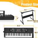 61 Key Keyboard Piano with Stand, Portable Electric Piano Keyboard Kit for Beginners with Stand, Microphone,Note Stickers, Music Rest, Digital Music Keyboard Built-In Speakers