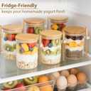 TBWIND 6 Pack Overnight Oats Containers with Lids and Spoons, 16oz Glass Jars with Bamboo Lids, Airtight Meal Prep Yogurt Containers for Breakfast, Parfait, Salad, Chia Pudding