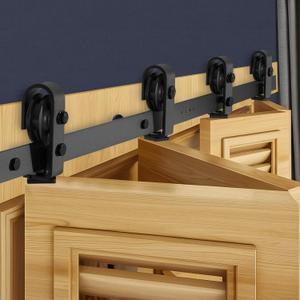 VEVOR 52" Bi-Folding Sliding Barn Door Hardware Track Kit, Bifold Sliding Door Hardware, Slide Smoothly Quietly, Heavy Duty, Easy to Install, for Four 12" Closet Pantry Laundry Barn Doors [No Door]