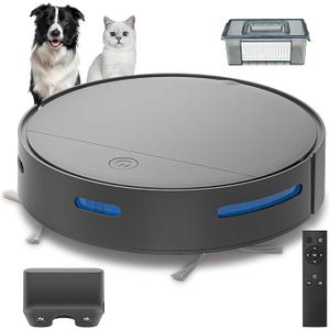 ENCHE Upgraded Robot Vacuum Cleaner with 3500Pa Power Suction, Robot Vacuum 550ML Large Dust, Remote Control, Automatic Self Charging Robotic Vacuum, Ideal for Pet Hair, Hard Floor, Low Carpet