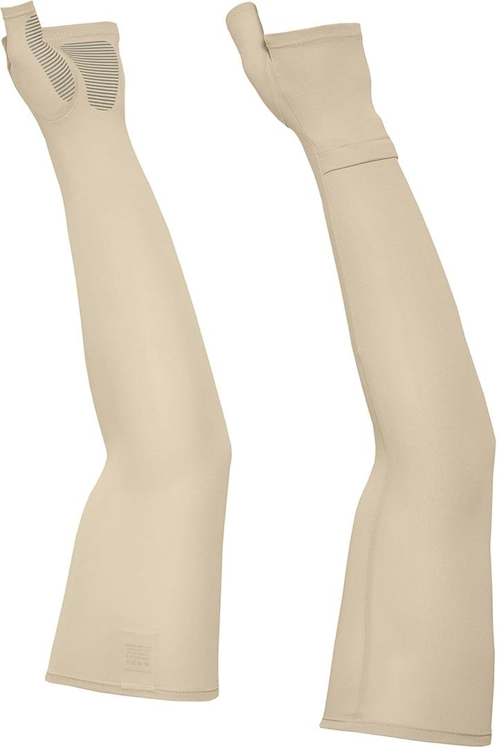 Sunday Afternoons Uvshield Cool Sleeves with Hand Cover (Small-Medium, Cream)