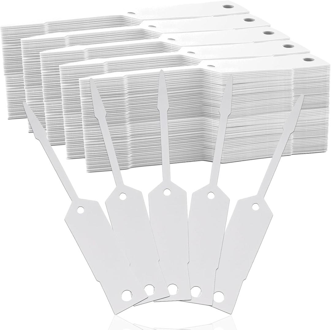 Lewtemi 1000 Pieces Self Lock Arrow ID Key Tags 4 1/2'' x 3/4" Car Parts Tags Key Ring Repair Labels for Office Automotive Valet Small Business Shop Supplies(White)