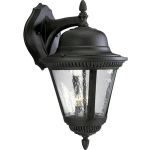 Progress Lighting Westport Collection 2-Light Clear Seeded Glass Traditional Outdoor Large Wall Lantern Light Textured Black