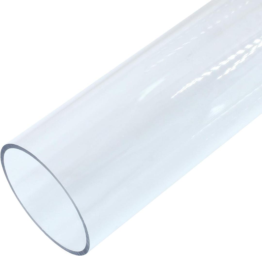 Piutouyar Round Clear Rigid Tubing Pipe,1.81 Inch (46 mm) ID x 2 Inch (50 mm) OD x 12 Inch (305 mm) Length Rigid Tubing Plastic Polycarbonate Tube