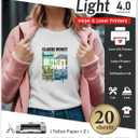 Heat Transfer Paper for T Shirts 20 Sheets, 8.5" X 11" Iron On Transfer Paper for Light Fabric Printable HTV Heat Transfer Vinyl for Inkjet Printe