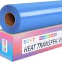 RENLITONG Sky Blue Iron on Vinyl 12Inch by 50ft Roll HTV Heat Transfer Vinyl for T-Shirt HTV Rolls for All Cutter Machine - Easy to Cut & Weed for Heat Transfer Design