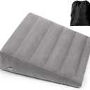 Inflatable Wedge Pillow for Sleeping, Portable Travel Wedge Pillow for Sitting in Bed, Inflatable Wedge Pillows for Travel, Blow Up Under Knee Pillow (Light Grey)