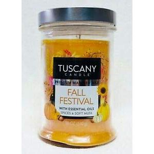 REAL Tuscany Candle Fall Festival Premium Marbled Wax 2-Wick Tumbler Large 18 Oz