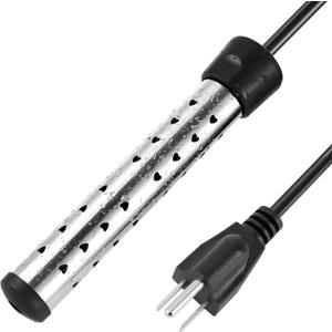 Immersion heaters,Water Heater,Stainless Steel, Portable Bucket Heater, Heats 5 Gallons of Water in Minutes 1500W (Black)