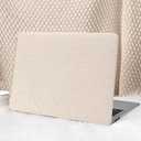 Seorsok Compatible with New MacBook Air 13.6 inch Case M4 M3 M2 2025 2024-2022 Release A3240 A2681 A3113, Elegant Leather Plastic Hard Shell Case with Transparent Keyboard Cover, Beige No Logo Cutout