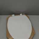 CHURCH Toilet Seat, Easy Clean Hinges Release for Deep Cleans, Durable Enameled Wood Seat, Elongated, White