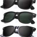 KALIYADI Polarized Sunglasses for Men and Women Matte Finish Sun glasses Color Mirror Lens UV Blocking (3 Pack)