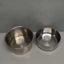 Dog Crate Water Bowl, 2 pcs Stainless Steel Large Dog Bowls 40oz & 60oz, Durable Anti-Spill Pet Metal Bowls for Cage Kennel Crate, Hanging Water/Food Bowl for Medium & Large Dogs