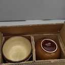 GBHOME Ceramic Dinnerware Sets,12 pcs Embossed Elegant Stoneware Plates and Bowls Sets, Housewarming Wedding Gift | Dishwasher & Microwave Safe | Dishes Set Service for 4 (Caramel)