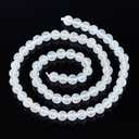 CHGCRAFT 67Pcs 6mm Natural Selenite Beads White Round Loose Gemstone Beads for Bracelet Jewelry Making DIY, 1 Strand 15.7Inch