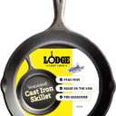 Lodge Seasoned Cast Iron Skillet - PFAS-Free, Non-Toxic Cookware - Use with an Oven, Stove, Grill, or Campfire - Naturally Non-Stick & Oven Safe - 9 Inches