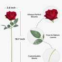 InnoGear 50 Pcs Red Roses Artificial Flowers, Fake Velvet Silk Rose Bulk Faux Flower for Mother's Gift Decoration DIY Wedding Centerpieces Proposal Bridal Bouquets Party Floral Decor (50, Red)