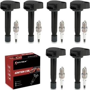 UF242 Ignition Coil Pack and Iridium Spark Plugs Set of 6 Compatible with Honda Accord 2000-2007 Odyssey 1999-2007 2008-2010 EX LX Pilot 2003-2008 Ridgeline 2006-2008 Acura MDX TL V6,Replace#,GN10168