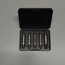 HSS Screw Extractor Set, 5-Piece HSS Steel Drill Bit Kit for Stripped Screws and Bolts, 2-14mm Sizes, with Storage Case, Grey