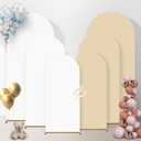 Arch Backdrop Cover, Wedding Arch Cover Spandex Fitted Cover for Photography Studio Stretchy Backdrop Cover for Birthday Baby Shower Ceremony Banquet (White+Beige, 6+6.6+7.2FT)