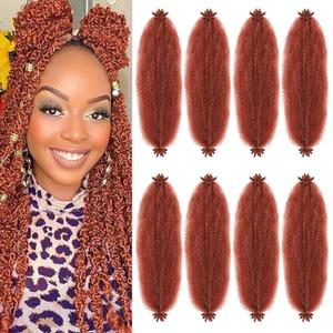 Springy Afro Twist Hair Pre Fluffed Spring Twist Hair Pre Afro Twist Hair For Soft Locs Marley Twist Braiding Hair Twist Extensions (350#, 24 inch (Pack of 8))