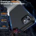 2 x Magnetic for iPhone 11 Phone Case-Compatible with MagSafe-Carbon Fiber Texture-Slim Military Grade Drop Protection Phone Case for iPhone 11 6.1", Black