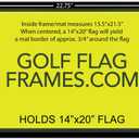 Compact Black Golf Flag Frame, Moulding blk-007, NEW Fairway Green and Black Mats (holds up to 14x20 Golf Flags; flag Not Incl) UPDATED JULY 2025