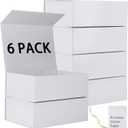 6 Pack White Gift Boxes With Lids,12x8x4.5 Inch Bridesmaid Proposal Box And Printable Stickers,Proposal Boxes With Ribbon For Wedding, Packaging, Present, Birthday