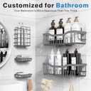EUDELE 5-Pack Rustproof Stainless Steel Shower Caddy No Drill Adhesive Bathroom Organizer with Large Capacity, Spacious Shower Shelves for Inside Shower, Kitchen & Home Decor Storage-XL Size
