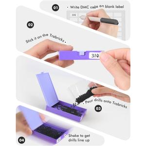 Trabricks 5-Piece Large Diamond Art Storage Trays Set, 2-in-1 Anti-Spill Storage Box & Static-Free Painting Tools, Diamond Painting Accessories for Large/Mini Diamond Art Kits (tiny) (Violet)