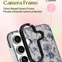 Lotadilo for Samsung Galaxy S24 Plus Case for Women - Girls Cute Design Compatible with Magsafe Magnetic Ring Holder Stand Line Flower Phone Covers Aesthetic Girly TPU Funda for S24 Plus