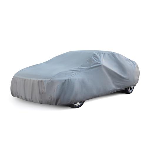 Season Guard Car Cover Dirtproof, Water-Resistant, Breathable, Snow Dustproof, Indoor and Limited Outdoor Car Covers Fits Sedans up to 200", Gray