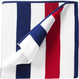Laguna Beach Textile Co. Striped Cabana Beach Towel - Oversized, Plush 630 GSM Cotton - Red, White and Blue