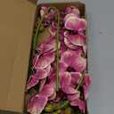 4pcs Vintage Red Faux Orchid, 29.5" Real Touch Orchid Artificial Flowers, 7-Head Latex Phalaenopsis with Stem Fake Butterfly Plants for Home Wedding Office Decoration