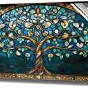Tree of Life Bohemia Tempered Glass Backsplash for Kitchen Stove 30"x18"