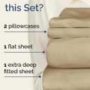 Extra Deep Queen Sheet Set - 4 Piece Breathable & Cooling Bed Sheets - Easily Fits 18 to 24 inch Mattress - Ultra Soft, Wrinkle & Fade Free w/ Extra Deep Pockets - Comfy Hotel Luxury Bedding - Beige