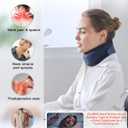 Neck Brace for Sleeping - Cervical Collar Relief Neck Pain and Neck Support Soft Foam Wraps Keep Vertebrae Stable for Relief of Cervical Spine Pressure for Women & Men Prussian Blue Medium Size