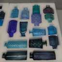 Yaomiao 30 Pcs Vases Bulk Colored Flower Glass Vases Bud Vintage Colored Glass Bottles Colorful Rustic Embossed for Home Wedding Table Decorations Gifts(Blue Series)