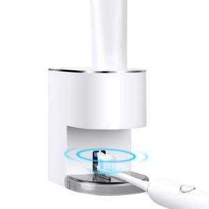 Automatic Toothpaste Dispenser Wall Mounted: White Electric 6 Adjustable Levels Auto Toothpaste Squeezer Smart Rechargeable Touchless for Kids Adults - Bathroom - Replaceable Parts