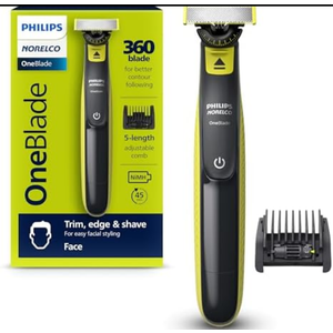 Philips Norelco OneBlade 360 Hybrid Face, Electric Beard Trimmer and Shaver, with 360 Blade Technology, 1x 360 Blade for Face, 5in1 Adjustable Comb, Model QP2724/90
