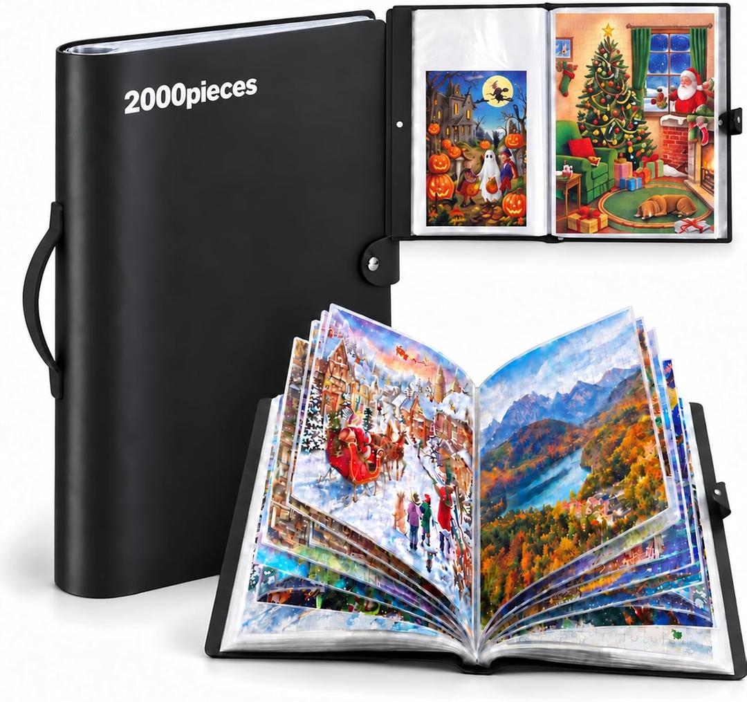 Feifeiya 20 Pockets Puzzle Folder 2000pcs Black 27x39