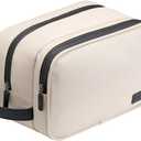 2 x Toiletry Bag for Women, Water-resistant Travel Toiletry Bag, PU Leather Cosmetic Makeup Organizer, Travel Bag for Travel Size Toiletries, Beige