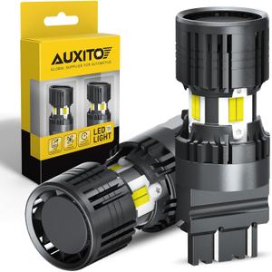 AUXITO CANBUS 3156 3157 LED Bulbs White 4000LM Super Bright 3056 3457 4057 4157 with Built-in Resistor for Reverse Backup Parking Daytime Running Turn Signal Lights, Pack of 2