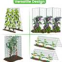 Foldable Cucumber Trellis, 48" L x 34" W A-Frame Trellis, Climbing Plants Support Raised Bed Trellis with Twist Ties & Plant Bags for Outdoor Yards Gardens