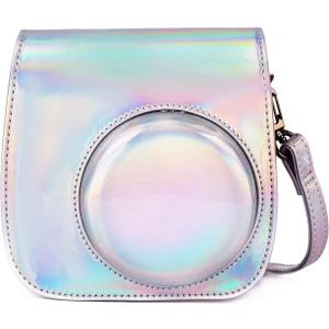 Phetium Instant mini 12 Camera Protective Case Compatible with Instax Mini 12 11,PU Leather Bag with Pocket and Adjustable Shoulder Strap (Magic Silver)